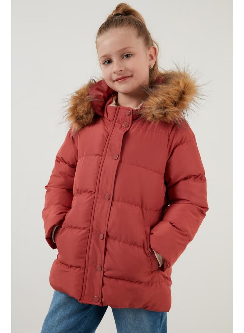 Lela Faux Fur Hooded Coat with Pockets Girls' Coat 6028720 - Image 2